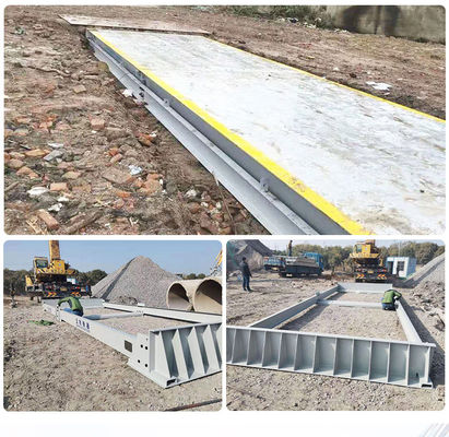 Puente de pesas de camión de 80 toneladas de capacidad con una longitud de 16 m y puente de pesas de carretera móvil